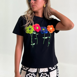 Crocheted Flowers T-shirt