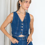 Catherina Denim Vest Set