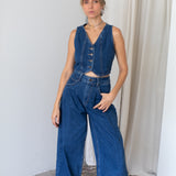 Catherina Denim Vest Set